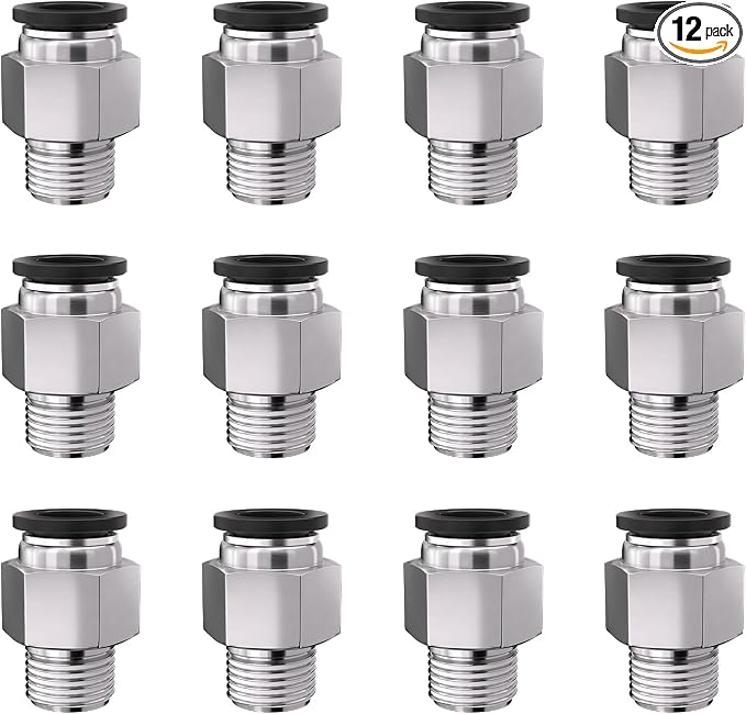 1/8 Push to Connect Fittings npt Thread to 1/4 Air Line Quick | Pneumatic by Unknown