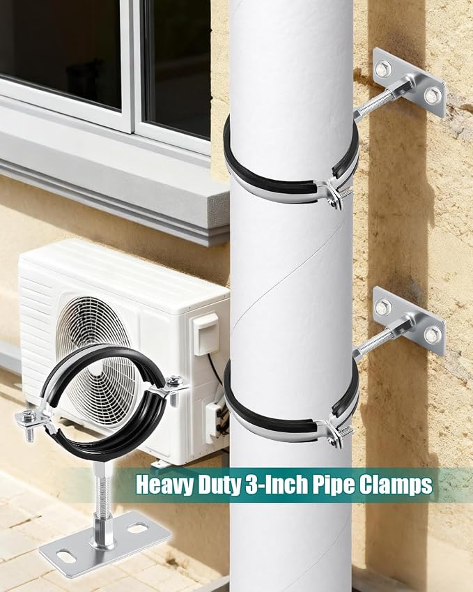 2 Pack 3 Inch Pipe Support Clamps Mount - Image 2