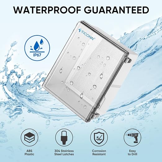 TICONN Outdoor Electrical Box Waterproof, ABS IP67 Junction Box Enclosure | - Image 2