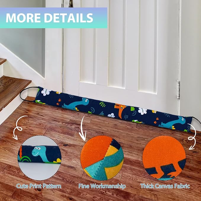 Weighted Door Draft Stopper, 2 Pack 48 Inch Under Door Blocker, Bottom of Door - Image 5