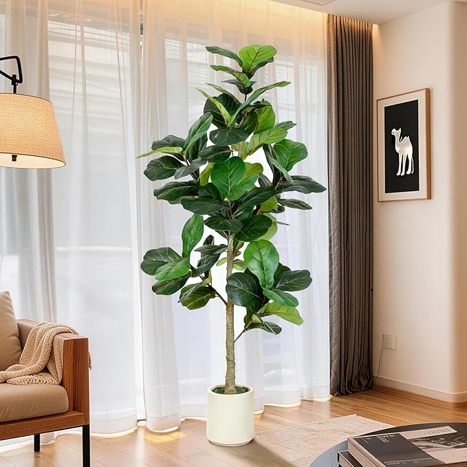 VIVATREES 6FT Fiddle Leaf Fig Artificial Tree by VIVATREESADDINGCOLORTOYOURSPACE