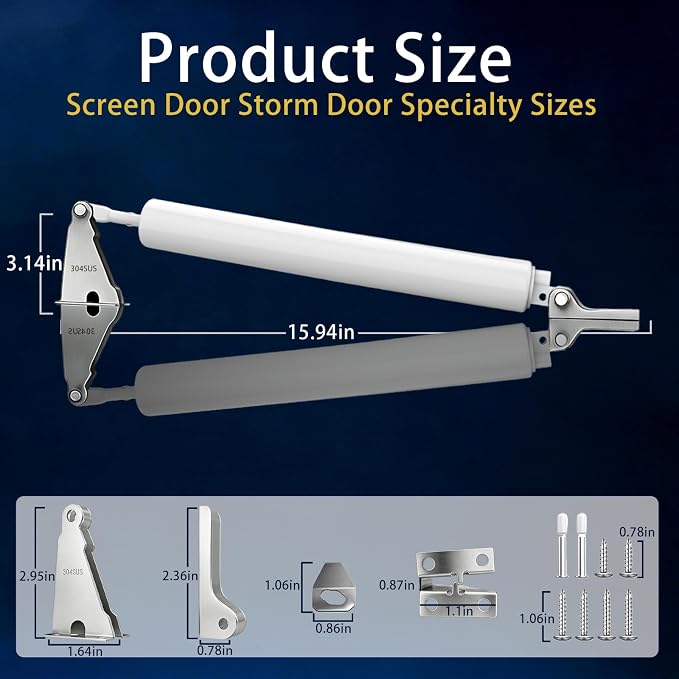 Screen Door Closer, Storm Door Closer, 304 Stainless Steel Construction - Image 11