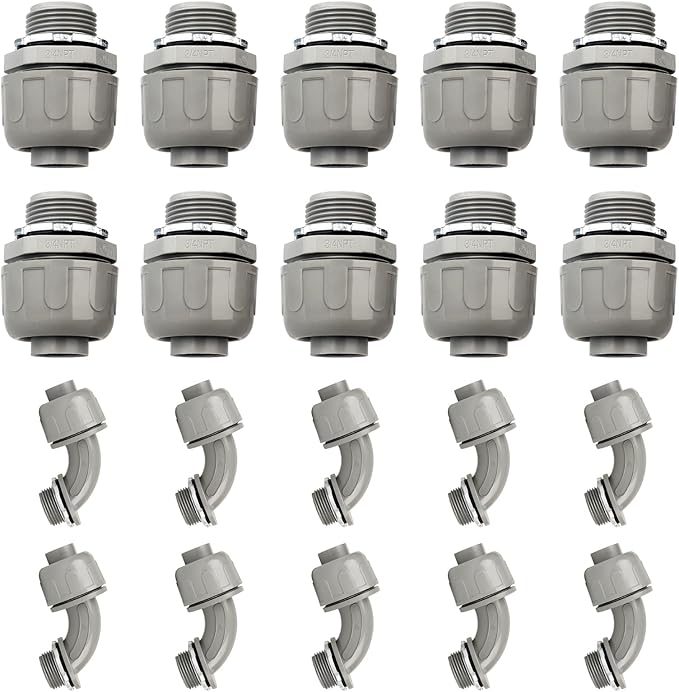 Conduit Connectors, 3/4 Inch Liquid Tight Connector NPT Non-Metallic by HDHAODA