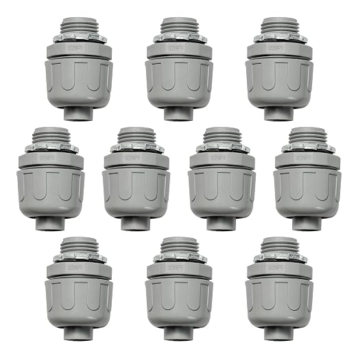 Conduit Connectors, 1/2 Inch, Non-Metallic, by HDHAODA