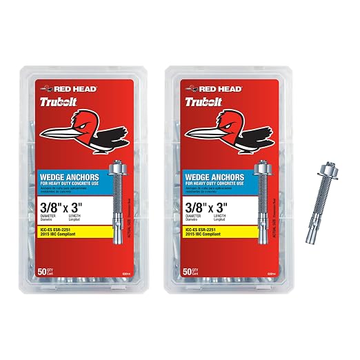 Red Head TruBolt 3/8 x 3 Heavy-Duty Wedge Concrete Anchors by Unknown