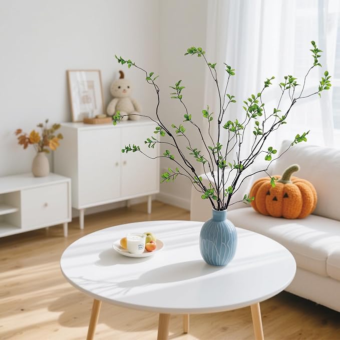 4 Pcs Artificial Ficus Branches Faux Eucalyptus Stems, 47.2 Inch Fake Greenery - Image 7