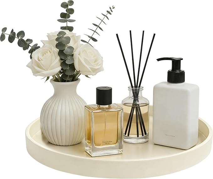 1 Pack 10" Bathroom and Vanity Tray, ABS Bathroom Counter Organizer, Coffee by Blaucasa
