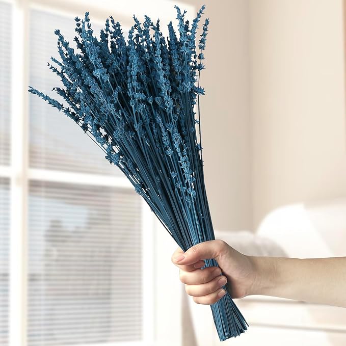 Glicrili Dried Lavender Flowers Real Stems Blue Bouquet - Image 7