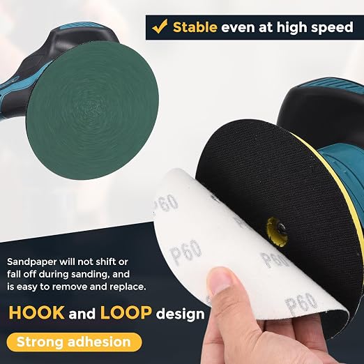 HARFINGTON 50Pcs 3Inch Sanding Disc Hook & Loop Green Zirconia | - Image 3