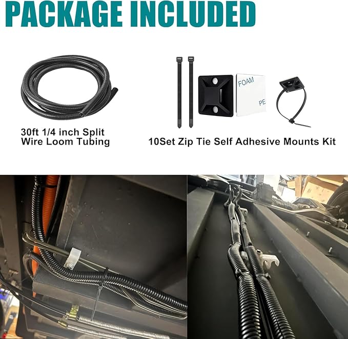 ALLWIN 1/4 inch Split Wire Loom Tubing Wire Conduit - 30 ft Cord Protector - Image 2