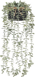 Mkono Fake Hanging Plants in Farmhouse Galvanized Pot by Mkono