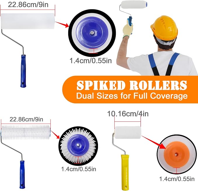 Self Leveling Concrete Tools Kit, 20 Inch Spike Roller, Epoxy Floor Tools | - Image 3