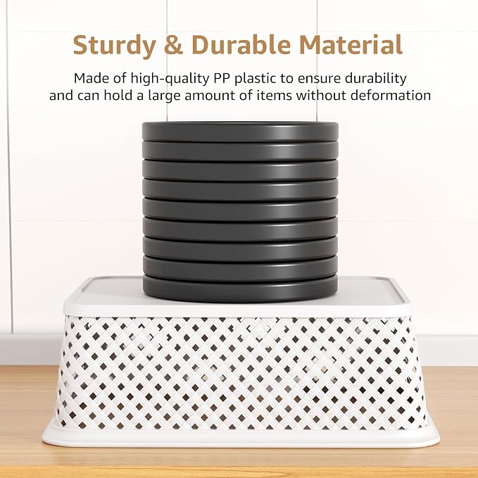 MaxGear 3 Pack Plastic Storage Baskets, Suitable - Image 5