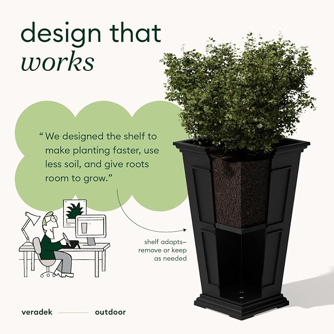 Veradek Brixton Series Tall Plastic Planter - Image 5