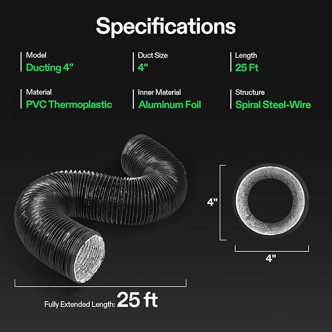 VIVOSUN 4 Inch 25 Feet Flexible Aluminum Ducting - Image 7