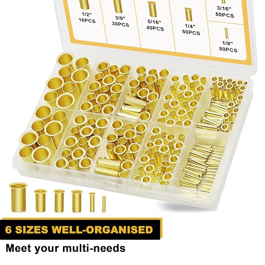 Siptenk 236PCS 1/2" 3/8" 5/16" 1/4" 3/16" 1/8"Brass Compression Tube Insert | 6 - Image 6