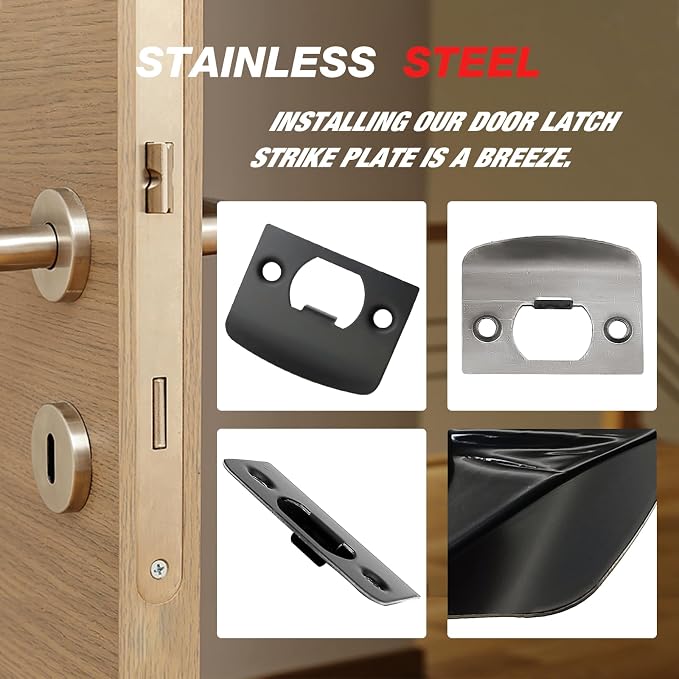 EATAKWARD 12 PCS Door Strike Plate, Stainless Steel Deadbolt Covers Door - Image 5