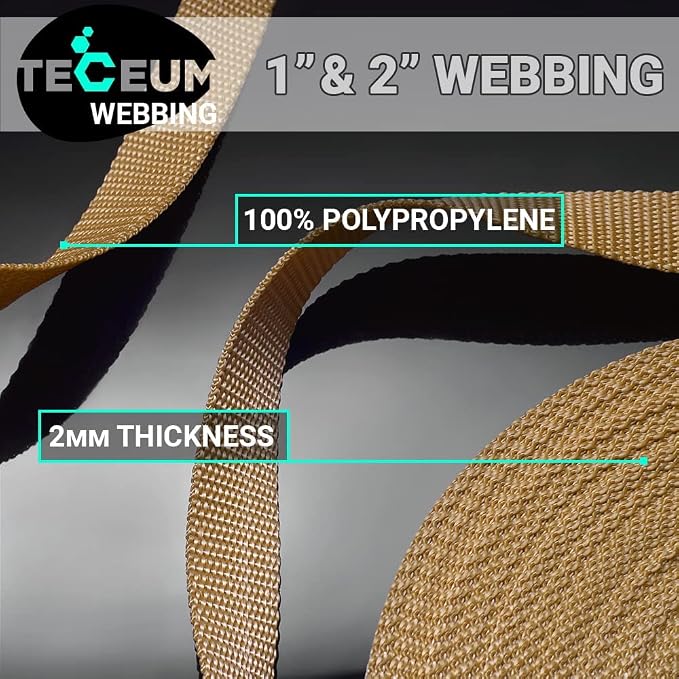 Webbing Strap, 3/4" to 2", 10-50 Yds, EDC gear, backpack repair and pet dog - Image 2
