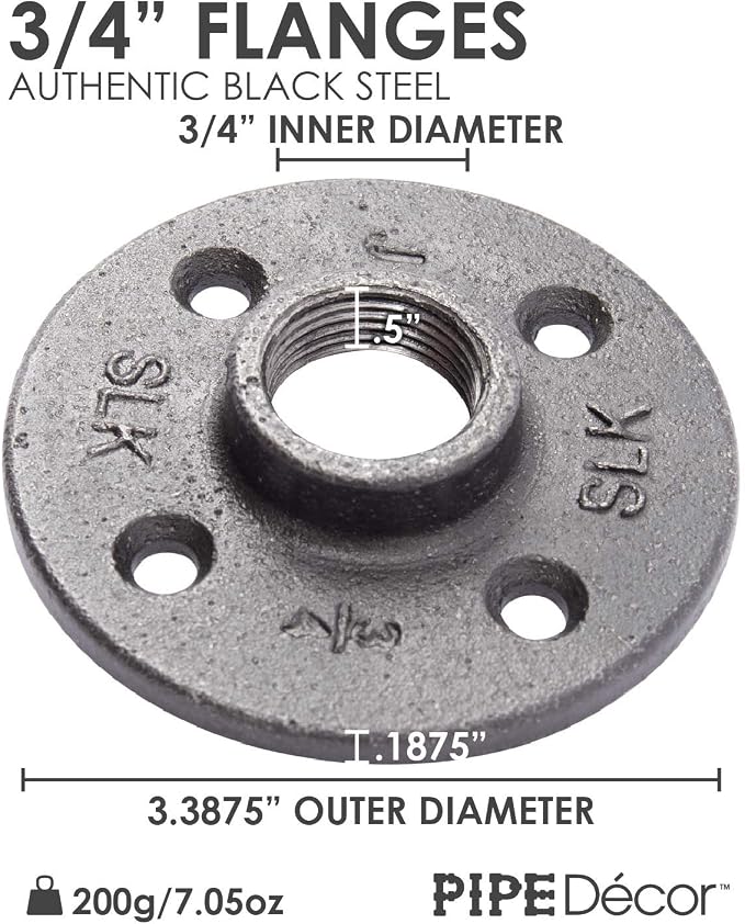 PIPE DECOR Floor Flange Fittings, 3/4 Inch, - Image 2