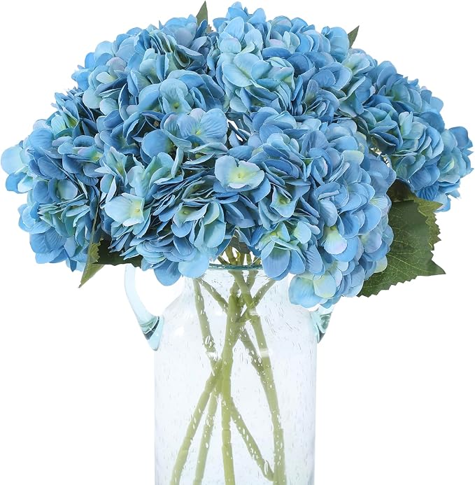 Kimura's Cabin 6pcs Hydrangea Artificial Flowers Silk Faux Hydrangeas, Wedding by WeddingPartyArrangementBouquetsDecorationArtificialFlowers