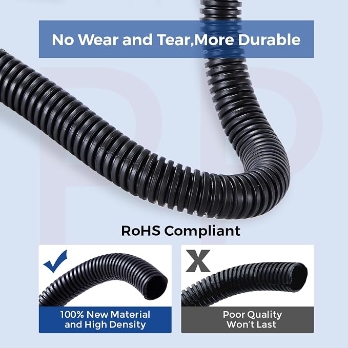 Wire Loom 1/4 inch 10ft, Split Loom, Outdoor Cord Protector | Flexible Wire - Image 3