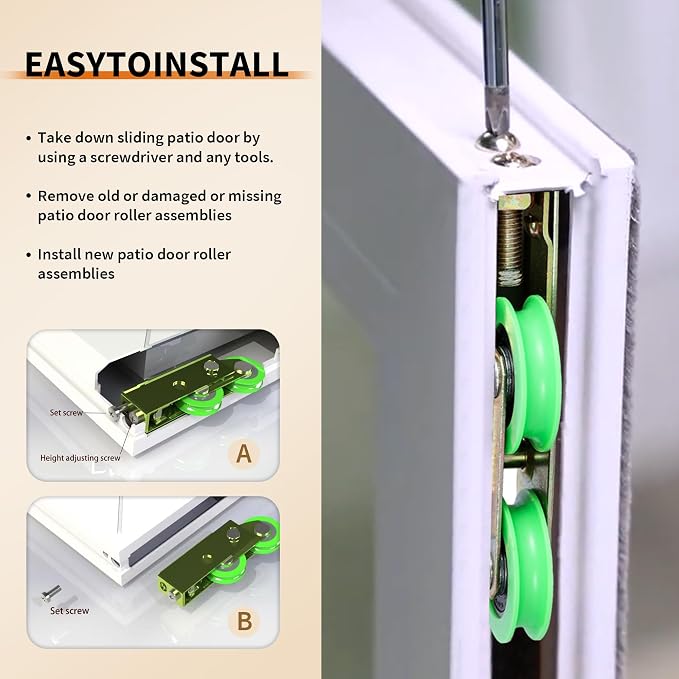 House Guard End Adjust Tandem Sliding Door Roller - Image 4
