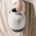 Large White Ceramic Vase with 2 Handles, 11.3 Inch, Farmhouse Rustic | by LETAUCIGARDEN
