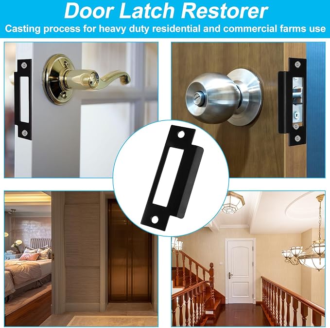 4Pcs 4-7/8" Universal Door Strike Plate Replacement Stainless Steel Plated Lock - Image 5