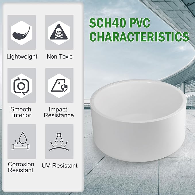 SCH40 PVC Cap 4 Inch - Image 5