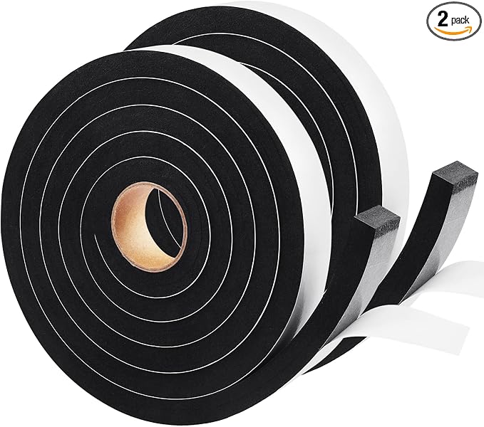 Seal Foam Tape, 2 Rolls 1 Inch W x 1/2 Inch T Weather Stripping by YIJUHOU