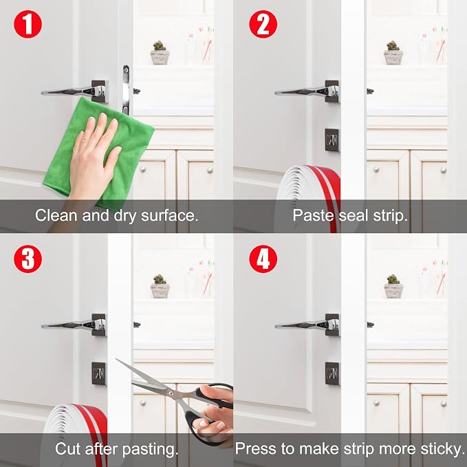 ToLanbbt T-Shaped Door Draft Stopper 1.97 in x 49 FT Silicone Weather Stripping - Image 6
