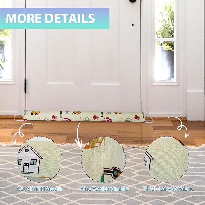 Weighted Door Draft Stopper, 2 Pack 36 Inch Under Door Blocker, Bottom of Door - Image 5