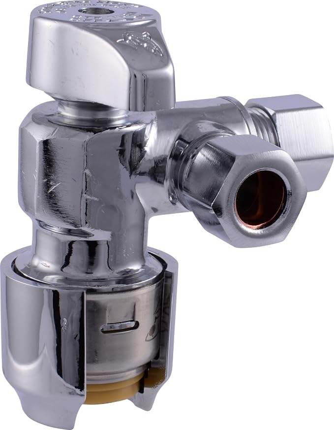 SharkBite Max 1/2 x 1/2 x 3/8 Inch Compression Dual Outlet Angle Stop Valve by SharkBite