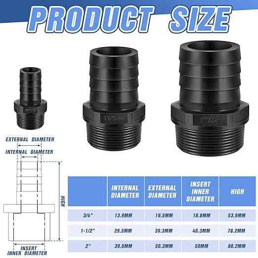 2 Pcs Pool PVC Tube Fitting Barbed Hose Fittings Adapter | Hose Fittings - Image 2