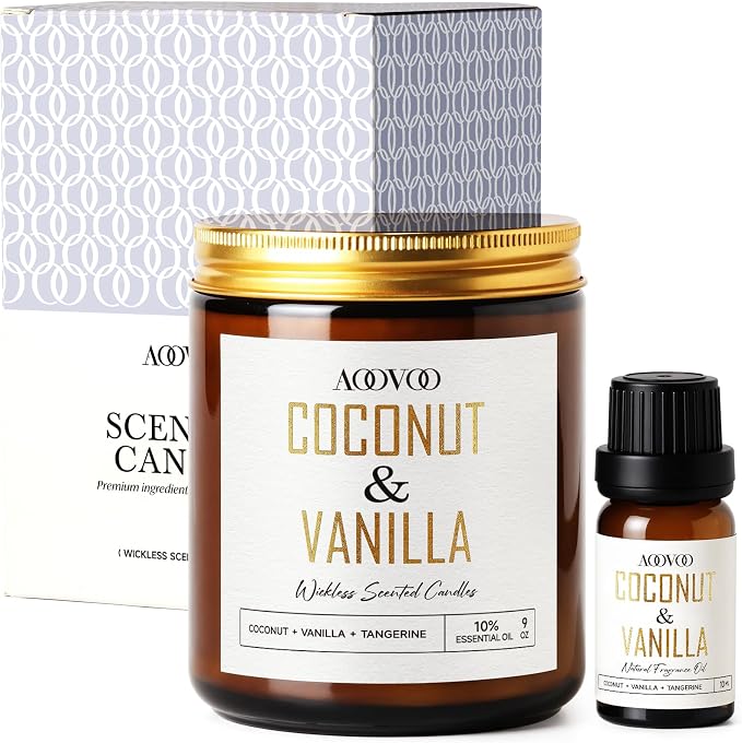 AOOVOO Coconut Vanilla Wickless Candle by AOOVOO
