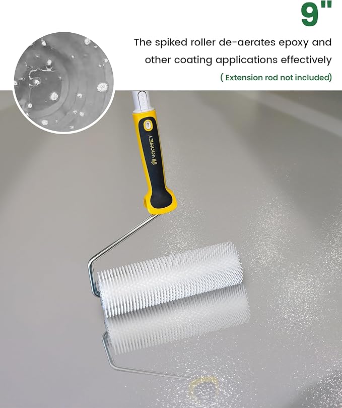 VOOMEY 9 Inch Spiked Roller for Epoxy Floor & Self Leveling Cement | Removes - Image 5