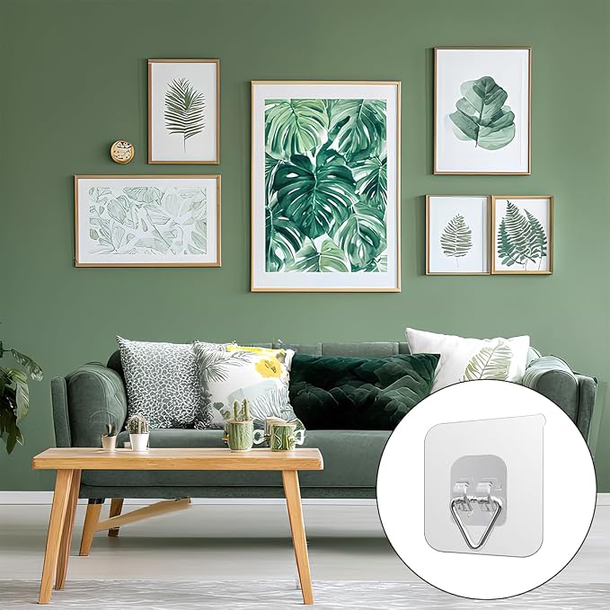 20 Pcs Clear Adhesive Plate Hangers, Invisible Vertical Wall Art Display Holder - Image 6