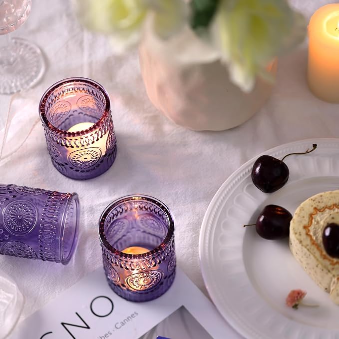 24pcs Purple Votive Candle Holders - Image 2
