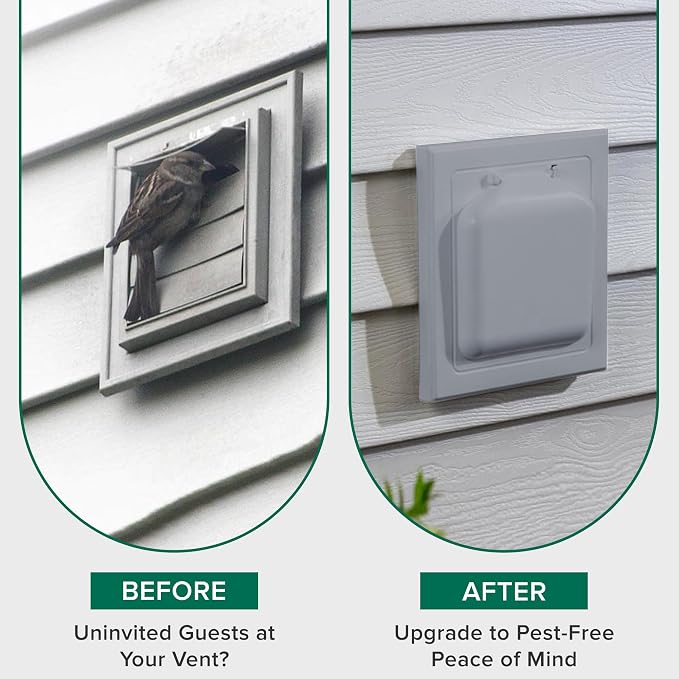 NO-PEST VENT Dual Door Dryer Vent Cover 4 Inch Outdoor, Made in USA, Highest - Image 5