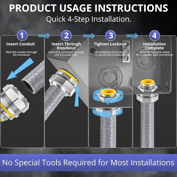 1" Liquid Tight Connector Straight, corrosion resistant, watertight seal - Image 5