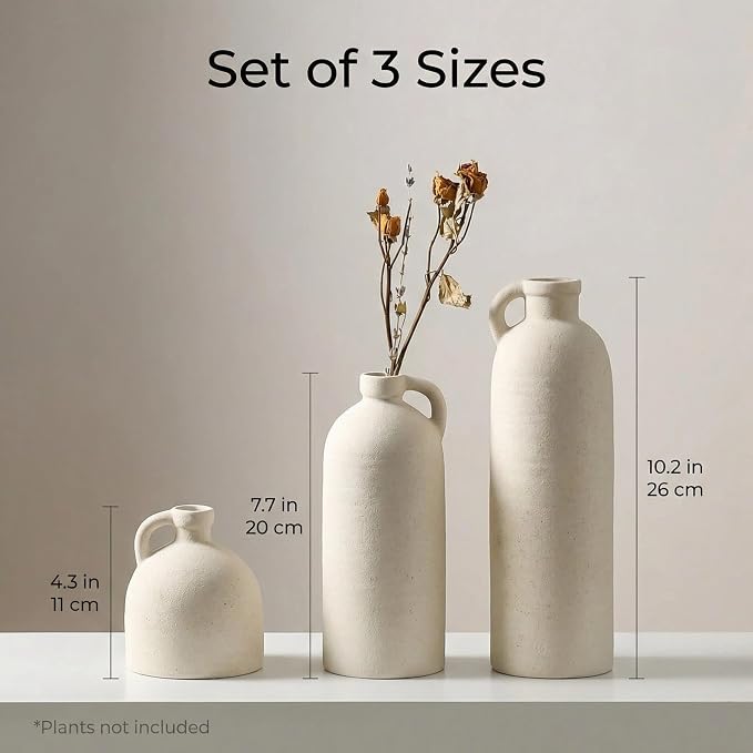 Flower Vase Set of 3, Ceramic Home Decor - Image 5