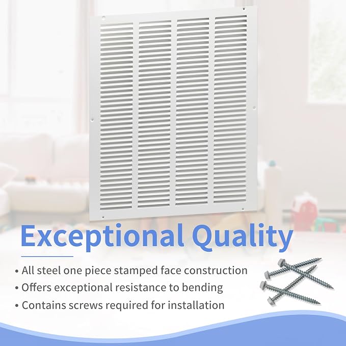 Howeall 16"W x 20"H Steel Return Air Grille, Air Return Vent Cover - Image 2