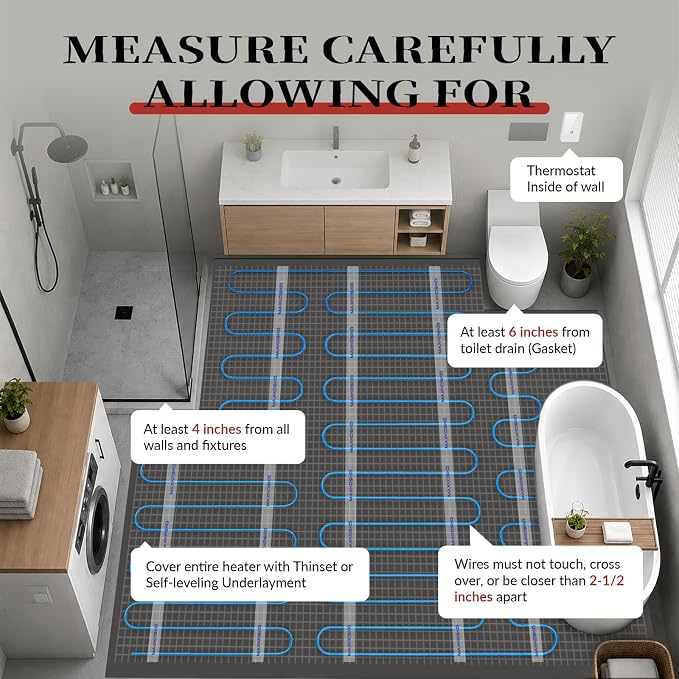 MAXKOSKO 15 sq ft Radiant Floor Heating System & Programmable Thermostat | 120V - Image 7