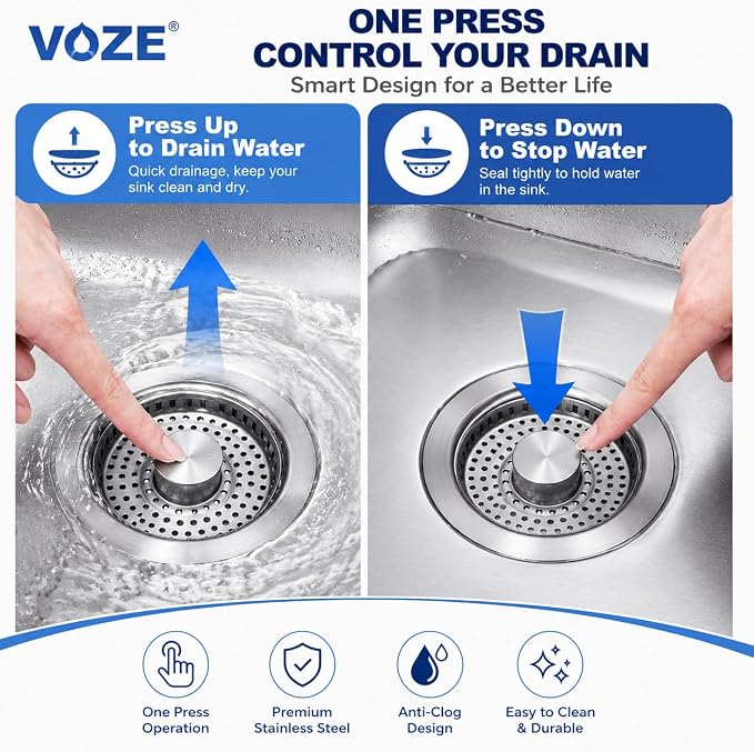 2 Pack Kitchen Sink Drain Strainer & Stopper - Image 5