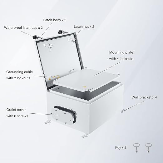 IP65 Weatherproof Metal Box Wall-Mounted Electronic Equipment Enclosure Box - Image 3