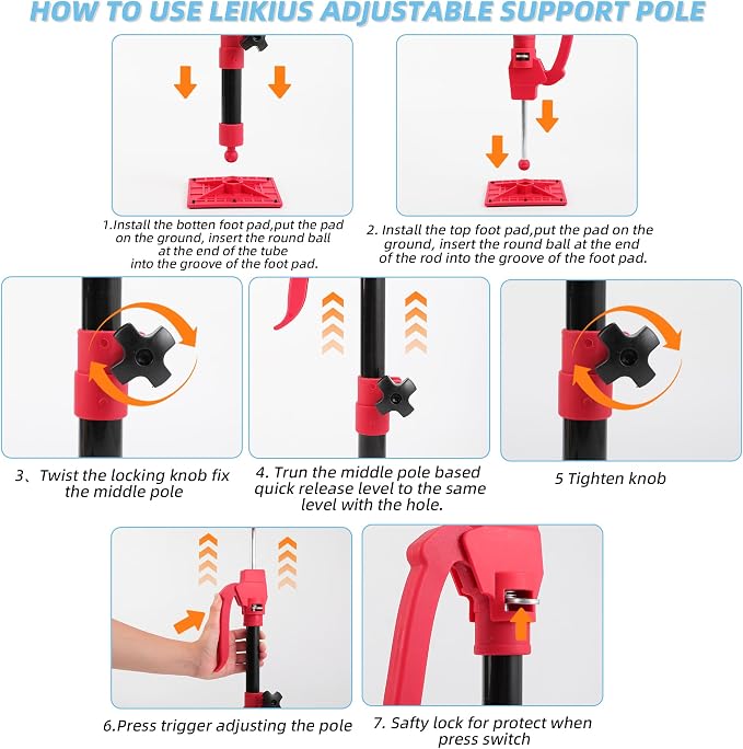 2PK Steel Cabinet Jacks for Installing Cabinets, Adjustable 3rd Hand Quick - Image 9