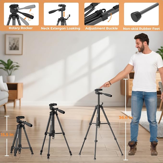 Laser Level with Tripod, 100Ft Self-Leveling Line Laser with 4 Brightness | - Image 2