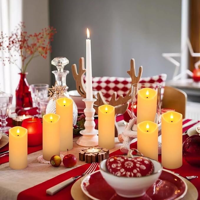 24-Pack Ivory-Colored Flame-Free Candles - Image 6
