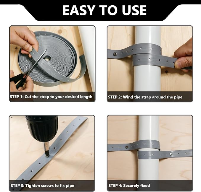 Plastic Hanger Strap 3/4 Inch x 100 FT, Heavy Duty Strong Support Flexible Pipe - Image 4