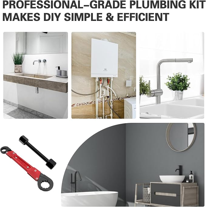5 Pcs Plumbing Tools Kit with Angle Stop Wrench, Adjustable Wrench Professional - Image 5